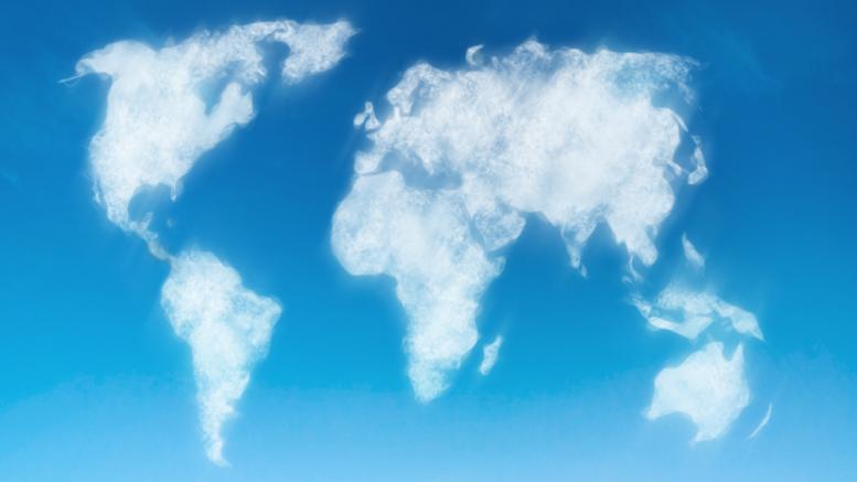 Carte du monde en nuages